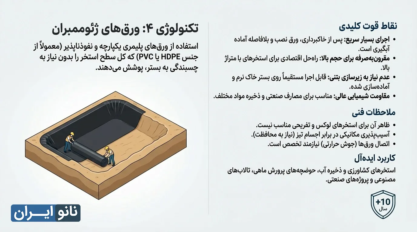 عایق استخر کشاورزی خاکی ژئوممبران